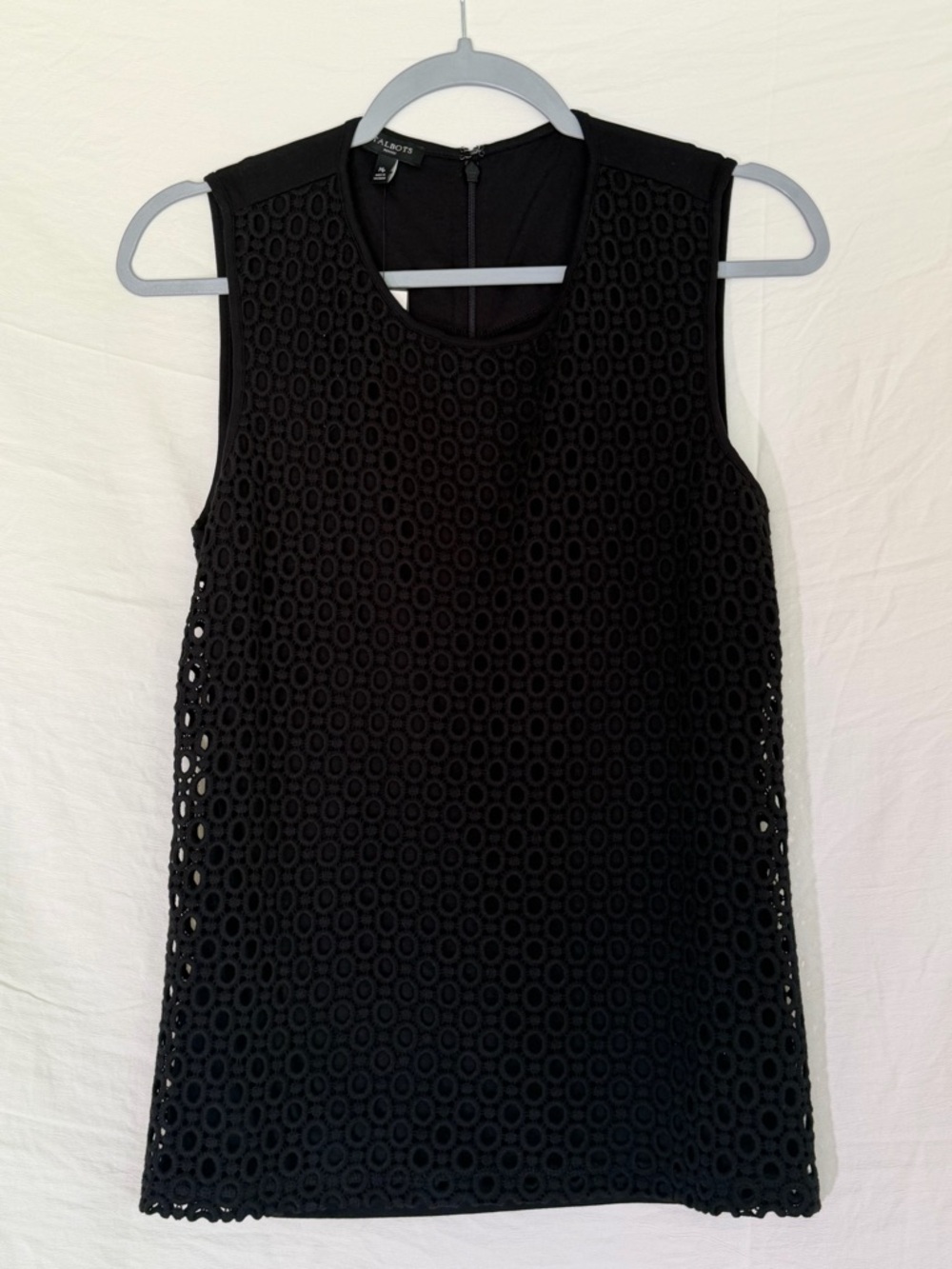 Talbots Black Eyelet Sleeveless Tank Top